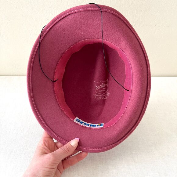 Vintage 80s Sonni San Francisco Raspberry Cloche Hat 100% Doeskin Felt Wool (OS) main image 14